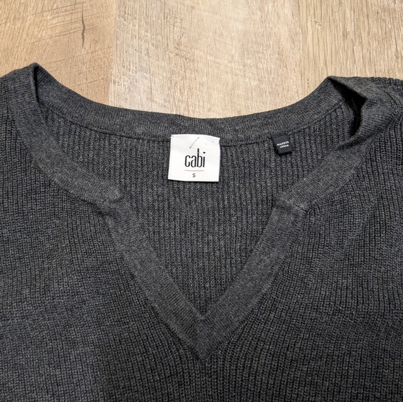 CAbi Gray High Low Hemline Sweater Top - Picture 2 of 12